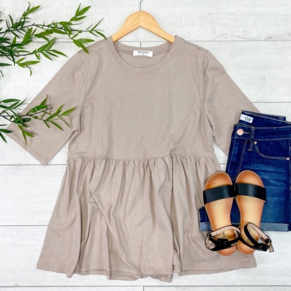 Babydoll Tunic in Ash Mocha XL